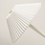 Contemporary Scandinavian rechargeable iron fabric cone pleated LED table lamp for bedside