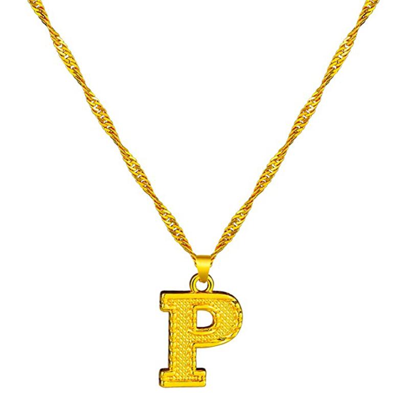 18K gold-plated initial letter necklace