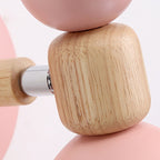 Modern Minimalistic Round Horn Aluminum Wood 1-Light Wall Lamp for Bedroom