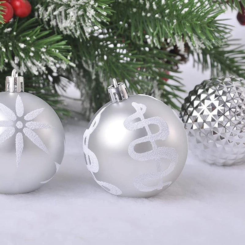 Christmas Ball Ornaments with Hanging Hooks, Multi-Piece Sets
