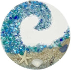 Ocean glass sun catcher - Ocean-breaking wave beach ornament