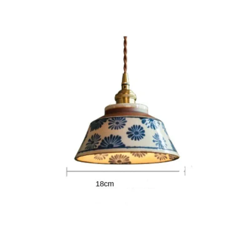 Retro Japanese Pendant Light Made of Ceramic