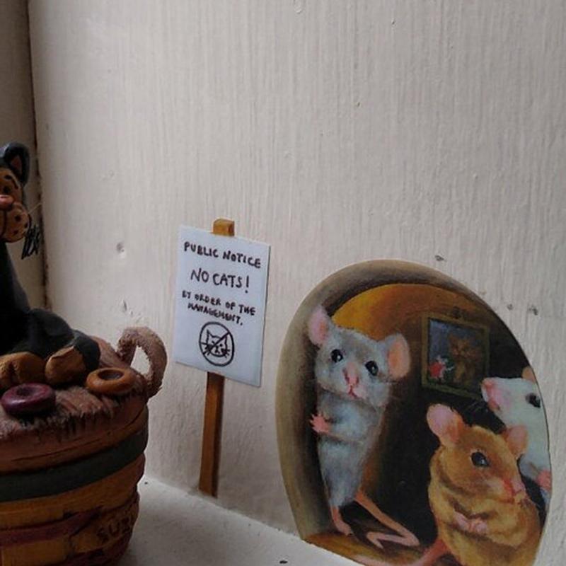 Realistic 3D Mouse Hole Wall Sticker
