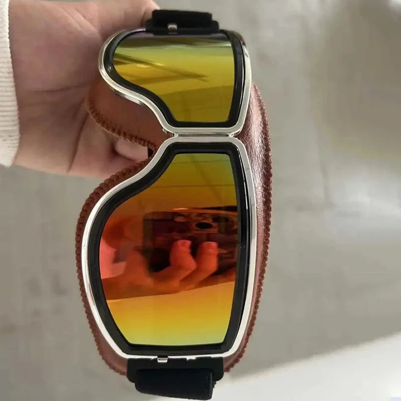 RoadRider | Vintage Motorcycle Goggles with Interchangeable Lenses and Comfort Padding