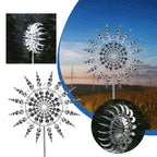 Garden Wind Spinner Sculpture in Silver Metal