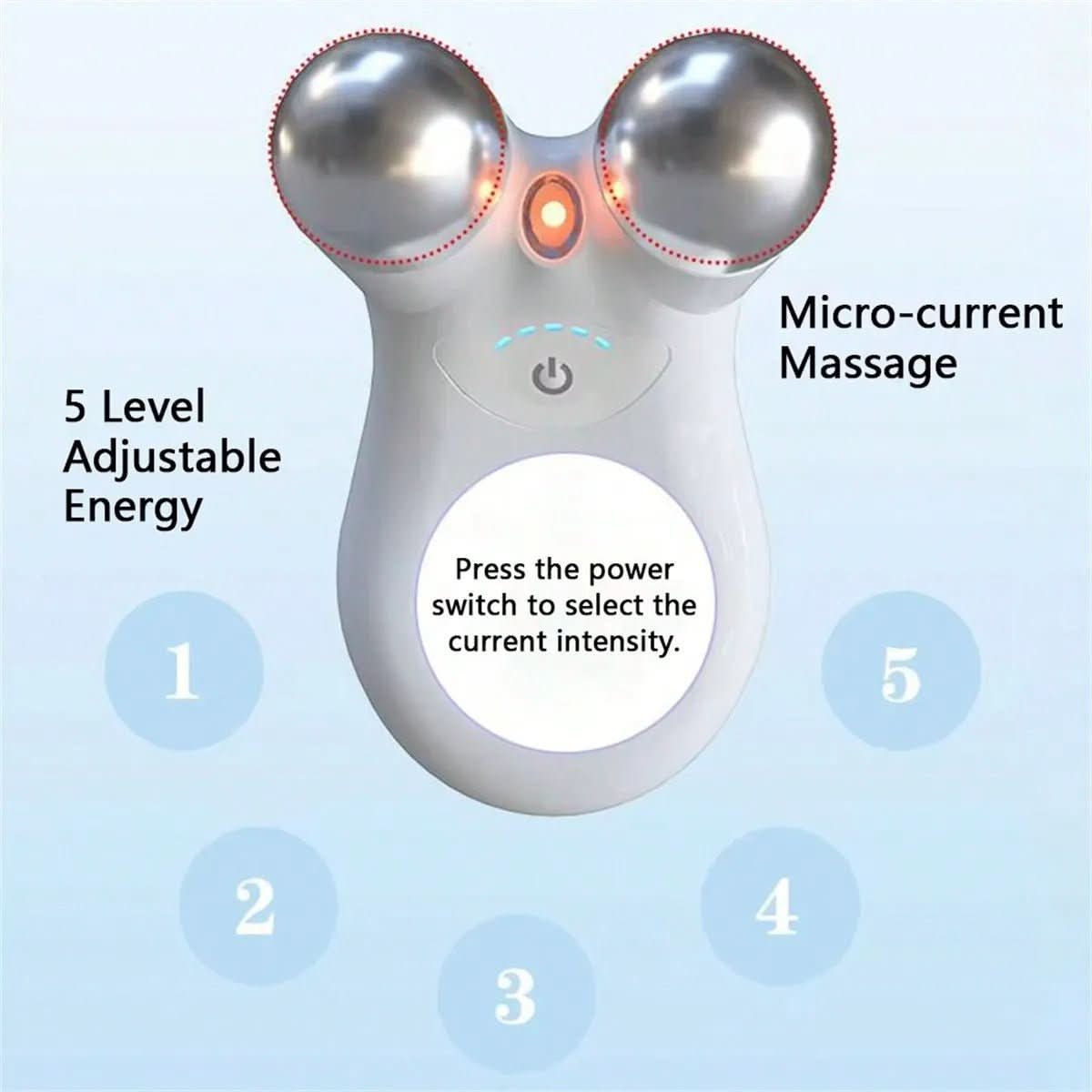Professional facial massager with microcurrent for firmer, smoother skin