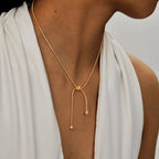 18k Adjustable Tassel Snake Chain Necklace