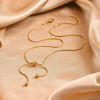 18k Adjustable Tassel Snake Chain Necklace