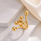 18k Bold Layered Ball Wrap Ring