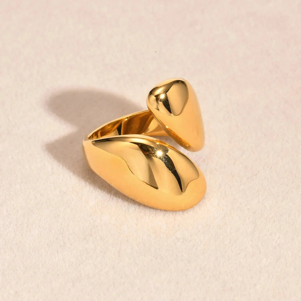 18k Chunky Droplet Wrap Around Ring