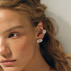 18k Dainty Daisy Floral Earrings