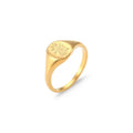 18k Dainty Floral Signet Rings