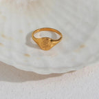 18k Dainty Floral Signet Rings