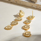 18k Dangling Shells Tropical Earrings
