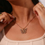 18k Diamond Accented Butterfly Necklace