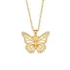 18k Diamond Accented Butterfly Necklace