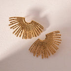 18k Half Sunshine Dainty Earrings