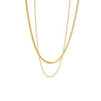18k Layered Herringbone & Rope Chain Necklace
