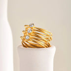 18k Multi Layered Triple Diamond Rings