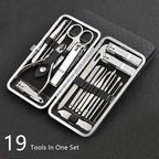 19 in 1 Stainless Steel Manicure Set Nail Clipper Kit