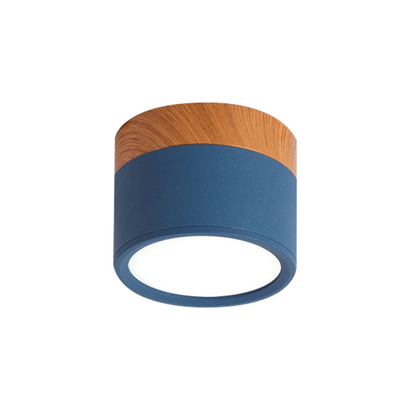 Small ceiling light Macaron metal kitchen bar recessed lighting in yellow/blue/black and wood