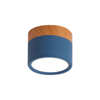 Small ceiling light Macaron metal kitchen bar recessed lighting in yellow/blue/black and wood