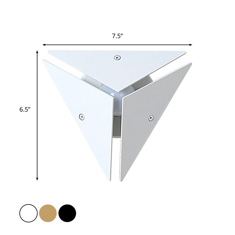 Simple Style Triangle Metal Wall Sconce Light Gold/Black/White LED Wall Light Fixture in Warm/White Light for Corridor