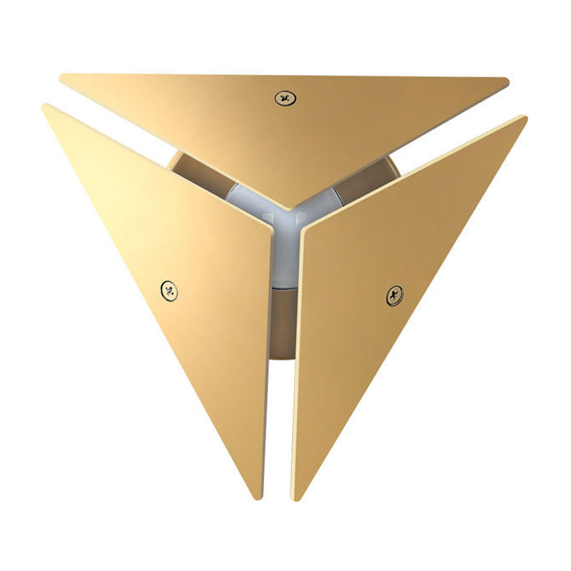 Simple Style Triangle Metal Wall Sconce Light Gold/Black/White LED Wall Light Fixture in Warm/White Light for Corridor