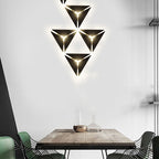 Simple Style Triangle Metal Wall Sconce Light Gold/Black/White LED Wall Light Fixture in Warm/White Light for Corridor