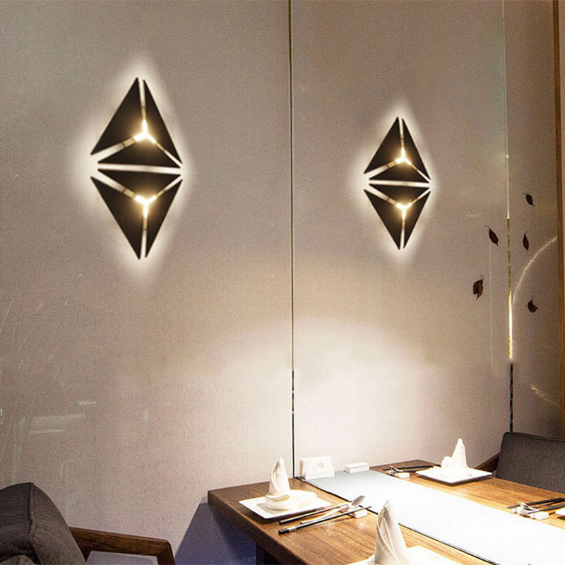 Simple Style Triangle Metal Wall Sconce Light Gold/Black/White LED Wall Light Fixture in Warm/White Light for Corridor