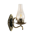 Single-arm Wall Light Industrial Hall Wall Light with Kerosene Clear/Frosted Glass Shade in Copper/Bronze