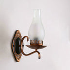 Single-arm Wall Light Industrial Hall Wall Light with Kerosene Clear/Frosted Glass Shade in Copper/Bronze