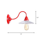 Iron Red Wall Lighting Kit Gooseneck 1 Bulb Loft Style Wall Lighting with Cone/Sphere/Bell Clear Glass Shade