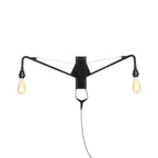 Industrial Scalloped/Exposed Wall Lamp 1/2-Light Iron Plug-in Wall Mounted Lighting with Long Swing Arm in Black