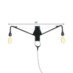 Industrial Scalloped/Exposed Wall Lamp 1/2-Light Iron Plug-in Wall Mounted Lighting with Long Swing Arm in Black