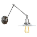 Saucer/Cone/Horn Nightstand Reading Wall Lamp Factory Metal Single 6"/8" W Chrome Wall-Mounted Light Fixture with Rotatable Arm