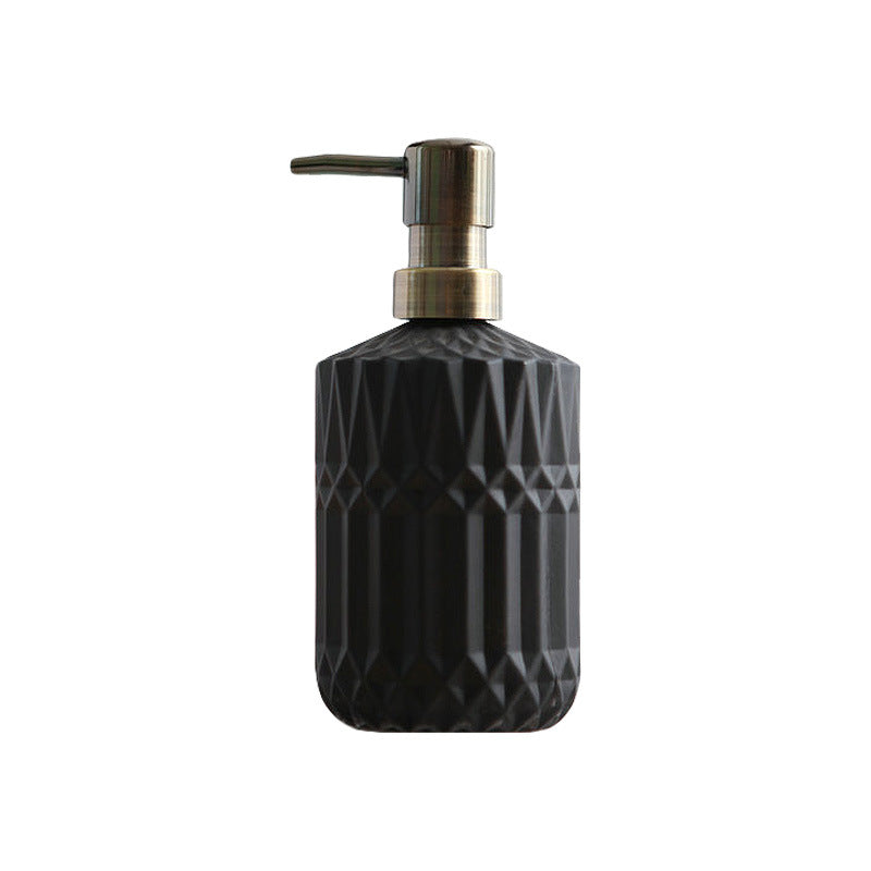 CrystalFoam Glass Soap Dispenser | Diamond Pattern Design | Elegant Storage for Soap | Modern Bathroom Decor