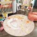 Pastel Colorful Animals Carpet Synthetic Cartoon Rug Non-slip Back Stain Resistant Carpet for Preschool