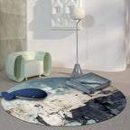 Dark Industrial Area Rug Synthetic Abstract Oil Painting Print Rug Stain Resistant Carpet for Home Decor
