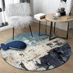 Dark Industrial Area Rug Synthetic Abstract Oil Painting Print Rug Stain Resistant Carpet for Home Decor