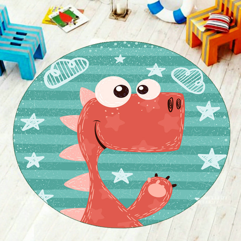 Cartoon Kids Room Carpet Multi-Color Animals Carpet Polyester Washable Stain Resistant Non-Slip Bottom Carpet