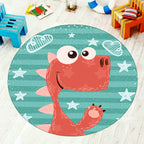 Cartoon Kids Room Carpet Multi-Color Animals Carpet Polyester Washable Stain Resistant Non-Slip Bottom Carpet