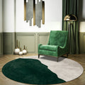 Nostalgic Green Modern Carpet Polyester Color Block Area Rug Non-Slip Pet-Friendly Washable Rug for Room