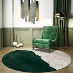 Nostalgic Green Modern Carpet Polyester Color Block Area Rug Non-Slip Pet-Friendly Washable Rug for Room