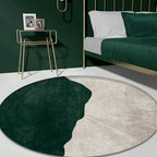 Nostalgic Green Modern Carpet Polyester Color Block Area Rug Non-Slip Pet-Friendly Washable Rug for Room