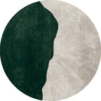 Nostalgic Green Modern Carpet Polyester Color Block Area Rug Non-Slip Pet-Friendly Washable Rug for Room