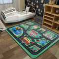 Cartoon Railway Area Rug Multicolored polypropylene rug pet-friendly non-slip rug for children