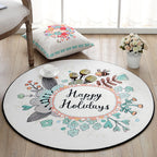 Cute Cartoon Rug Multicolored Animal and Flower Print Rug Polypropylene Rug for Children's Room