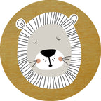 Dark Color Cartoon Area Rug Synthetic Animal Head Carpet Stain Resistant Non-Slip Rug for Children's Room