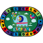 Stylish Letters and Animals Carpet Multi-Colored Cartoon Carpet Synthetic Non-Slip Educational Carpet